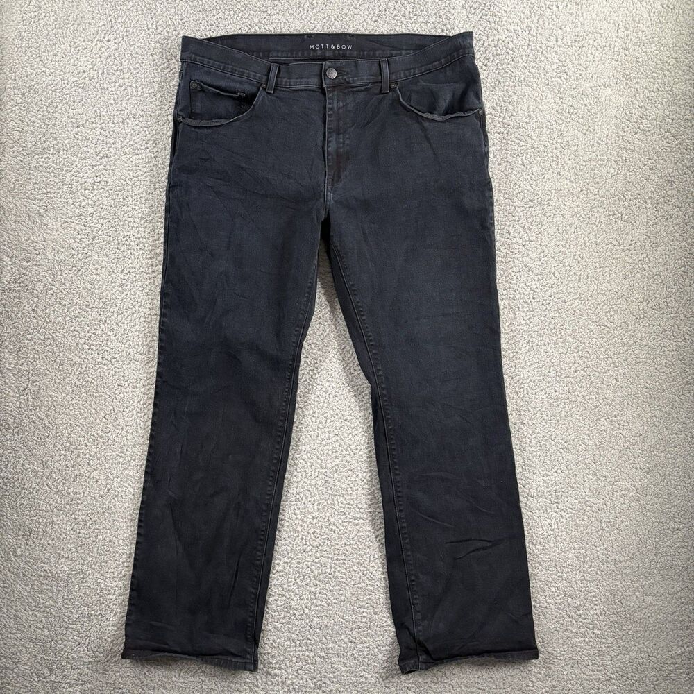 Mott & Bow Jeans Men's 40x32 Straight Jay-Ryms Dark Wash Navy Blue Stretch Denim